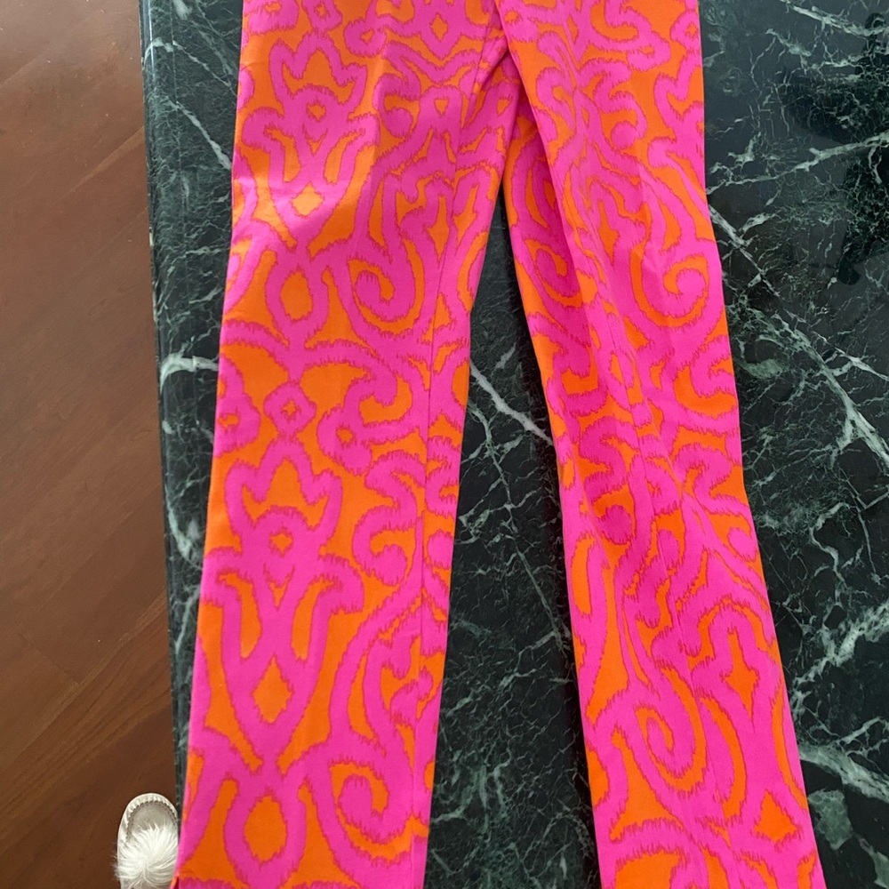 Gretchen Scott designs Vibrant Pink and Orange Patterned Pants size Shrimp